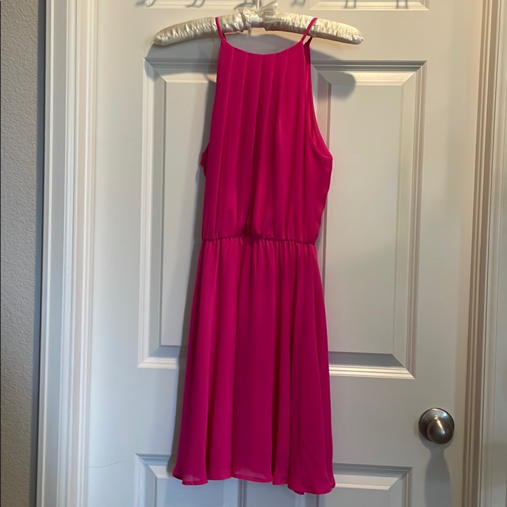 Lush Cinch-Waist Mini Dress